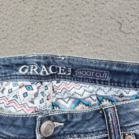 Grace in LA Bootcut Jeans‎ Embroidered Pockets Denim Jeans Women's Size - Picture 3 of 16